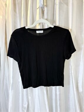 Babaton Black Short-Sleeve Crop Tee